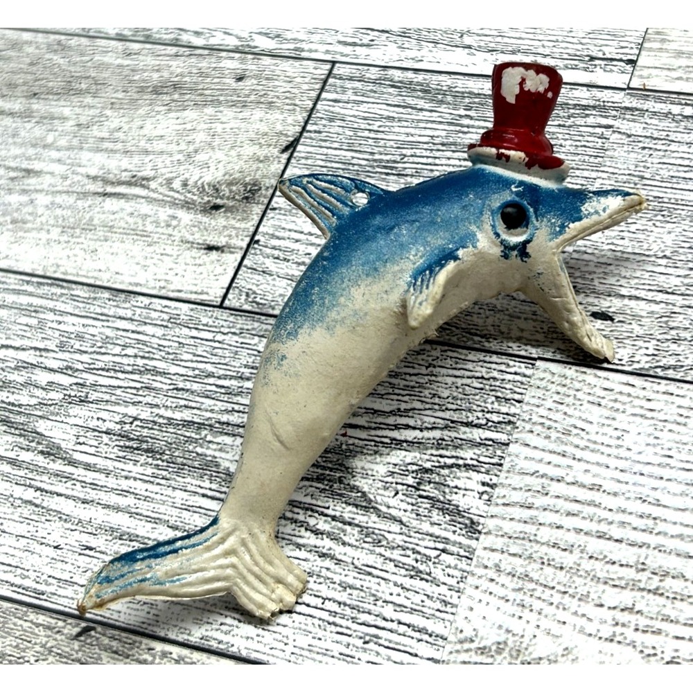Vintage‎ Rubber Dolphin with Top Hat Jiggler Gumball 4 Inch Rare Hard To Find